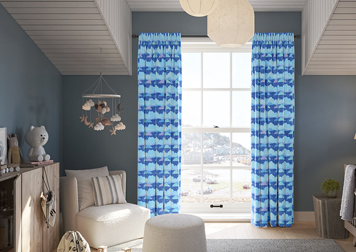 Cloudy Cosmos, Calm Blues - Made to Measure Curtains - Image 3
